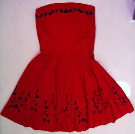 red poofy dress