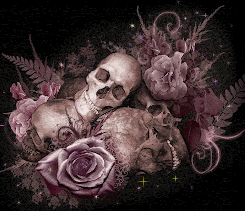 Skulls and roses evil skulls