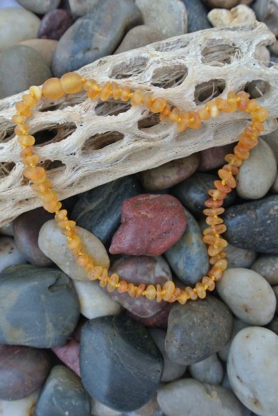 SALE! RAW approx 12"-14.5" LARGE rounded teething necklace LIGHT HONEY