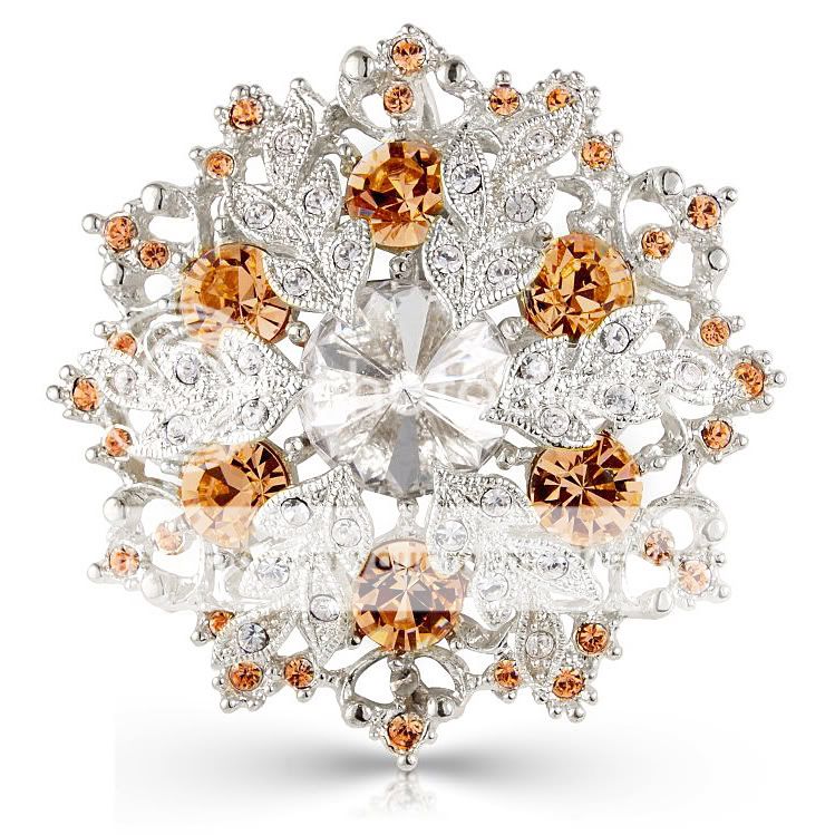   SNOWFLAKE CRYSTALS DESIGNER JEWELLERY BROOCH PENDANT XMAS GIFT UK